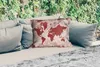 MuchoWow® Outdoor Kissen - Weltkarte - Blumen - Rot - 50x30 Produktbild-Vorschau 2