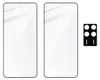 Two screen protectors and a camera lens protector for a smartphone are laid out on a white background. Produktbild-Vorschau