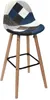 Lot De 2 Tabourets De Bar Patchwork Bleu Gris Voir les images du produit 4