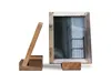 A wooden picture frame stand and a wooden easel stand are displayed against a white background. Produktbild-Vorschau