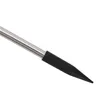 A close-up view of the pointed tip of a metal pole with a black rubber protective cover. Anteprima dell’immagine prodotto