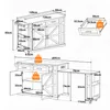 Îlot de cuisine Flieks avec plan de travail extensible, Voir les images du produit 6