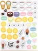 A collection of stickers featuring various food and drink items, including ice cream cones, coffee cups, macarons, cake slices, coffee beans, and a 'Sweet Time' text sticker. Anteprima dell’immagine prodotto