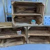 3er Vintage Holzkisten Geflammte mit Regalbrett - 40x30x24 Produktbild-Vorschau 4