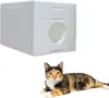 A white styrofoam cat house is shown above a calico cat lying down. Anteprima dell’immagine prodotto