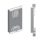 Diagrams showing the mounting mechanism of a sliding door roller system. Náhled obrázku produktu
