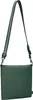A dark green crossbody bag with a striped strap is shown against a white background. Produktbild-Vorschau
