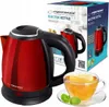 Schnurloser Wasserkocher 1L 1350W Edelstahl Rot Produktbild-Vorschau 1