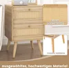 súprava 2 nočných stolíkov s 2 ratanovými zásuvkami, bočný Náhľad obrázku produktu 3