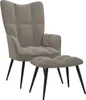 vidaXL Relaxsessel mit Hocker Hellgrau Samt -  Sessel Produktbild-Vorschau 11
