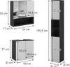 Badmöbel-Set Vicco Edge Schwarz 3 Teile, mit Hochschrank, Produktbild-Vorschau 7