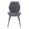 A single dark gray upholstered dining chair with a geometric pattern on the back and seat, shown from the front on a white background. Voir les images du produit