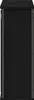A side view of a black cabinet with a wood grain texture and gray metal trim. Produktbild-Vorschau