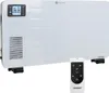 A white electric heater with a remote control. Náhľad obrázku produktu