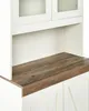 A close-up view of a white buffet cabinet with a wooden countertop. Náhľad obrázku produktu