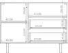 A technical drawing or blueprint of a cabinet with dimensions. Produktbild-Vorschau