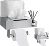 Edelstahl Toilettenpapierhalter ohne Bohren WC Produktbild-Vorschau 1