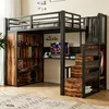 Flieks Etagenbett Metallbett 90x200cm mit Schreibtisch und Produktbild-Vorschau 2