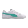 A side view of a white Puma sneaker with a teal stripe. Produktbild-Vorschau