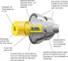 A diagram showing the internal components and features of an earplug. Podgląd zdjęcia produktu