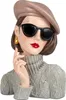 A bust of a woman wearing a beret, sunglasses, and a sweater. Produktbild-Vorschau