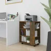 vidaXL Skříň na kolečkách Smoked Oak 60x35x75 cm Materiál Náhled obrázku produktu 2