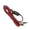 A braided audio cable with a volume control and two 3.5mm jack connectors. Podgląd zdjęcia produktu