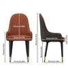 WISFOR Lot de 2 chaises de salle à manger cuir métal Voir les images du produit 2