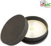 A vacuum cleaner filter and its cover are displayed against a white background. Produktbild-Vorschau