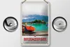 Blechschild Reise 12x18cm Brienzersee Schweiz Boot Gebäude Produktbild-Vorschau 2