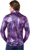 70er Jahre Hemd Herren Lila Disco violett - S Produktbild-Vorschau 9