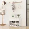 vidaXL Schuhbank Weiß 60x30x45 cm Holzwerkstoff Produktbild-Vorschau 2