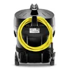 The back of a black Kärcher vacuum cleaner with a yellow power cord wrapped around it. Voir les images du produit