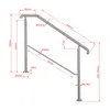 AICA 136x102cm Edelstahl-Treppengeländer, Eingangshandlauf, Produktbild-Vorschau 6
