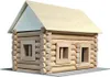 A model of a log cabin made of wooden blocks. Anteprima dell’immagine prodotto