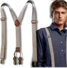 Beige elastische Herren-Hosenträger, stark für elegante Produktbild-Vorschau 1