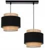 KAR-LIGHTING Pendelleuchte 2-flammig Schwarz/Braun Rattan & Produktbild-Vorschau 4