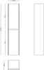 Technical drawing of a tall cabinet with dimensions. Anteprima dell’immagine prodotto