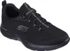 A black Skechers sneaker is shown from a side angle against a white background. Produktbild-Vorschau