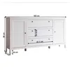 A white two-door chest of drawers with dimensions indicated. Náhľad obrázku produktu
