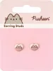 Carat Shop, The Pusheen Stud Ohrringe Pink and Gold Heart Produktbild-Vorschau 2