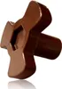 A close-up studio shot of a brown plastic microwave turntable spindle. Produktbild-Vorschau