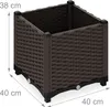 Relaxdays Pflanzkübel, Rattan-Optik, HBT: 38x40x40 cm, Produktbild-Vorschau 4