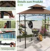 A grill gazebo set up on a patio with a grill and accessories. Produktbild-Vorschau