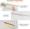 Collage of close-up images highlighting product features of a white dresser or cabinet. Podgląd zdjęcia produktu