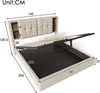 A diagram of a bed frame with dimensions indicated by measurement lines and numbers. Produktbild-Vorschau