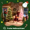 A family decorating Christmas trees in a cozy living room. Podgląd zdjęcia produktu