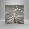 Bilder auf glas - Frau Modell Streifen Emotionen - 70x70cm Produktbild-Vorschau 3