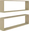 vidaXL Cube Shelves 2 ks Sonoma Oak 100x15x30 cm výrobek ze Náhled obrázku produktu 1