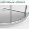 Close-up of the base of a shower enclosure, highlighting its waterproof features. Produktbild-Vorschau